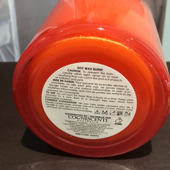 Home Goods 4” soy blend candle, glass holder. Orange glass, citrus scent. New! - Picture 4 of 4